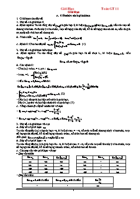 Toán 11 - Phần Giới hạn